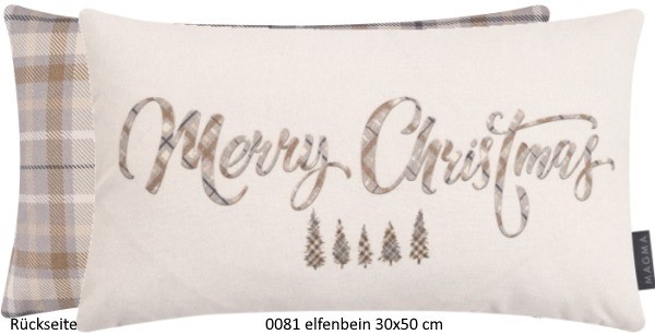 Kissenhülle Merry Christmas elfenbein 30x50 cm